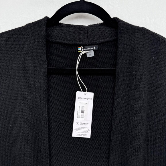 NWT Smartwool Womens‎ Cozy Lodge Sweater Duster Black Size M Gorpcore Basic - Picture 2 of 7